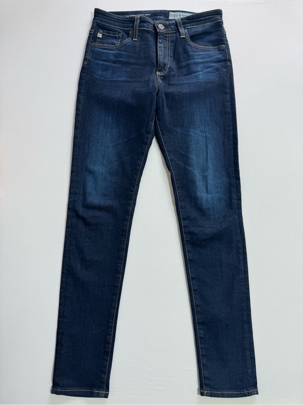 AG Adriano Goldschmied Womens Dark Blue Slim Straight Jeans